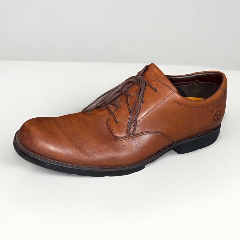 Timberland GSR Metro Brown Leather Oxford Waterproof Vibram Shoes 9M Style #7853